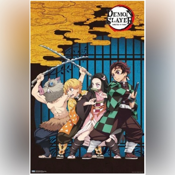 NIP DEMON SLAYER GROUP ART Wall Poster 22.375” x 34” TRENDS POSTERS - Picture 1 of 1